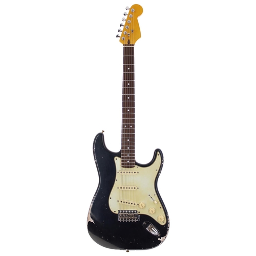 316 - Good S Type Partscaster electric guitar; Body: MJT midnight blue metallic relic S Type body; Neck: G... 