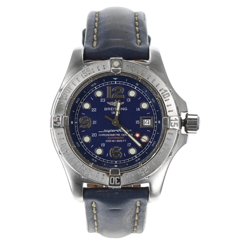 43 - Breitling SuperOcean automatic stainless steel gentleman's wristwatch, reference no. A17390, serial ... 