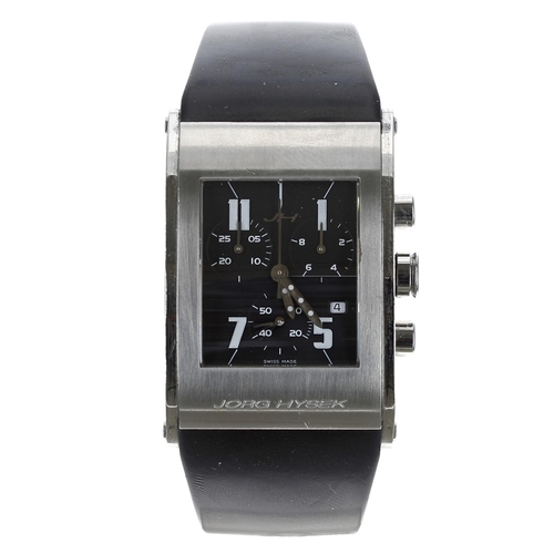 129 - Jorg Hysek Kilada Chronograph rectangular curved gentleman's wristwatch, serial no. 5011-0xxx, black... 