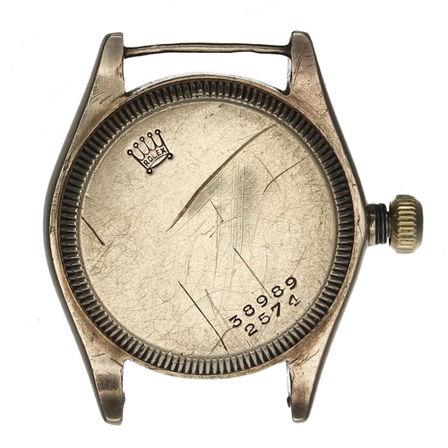 27 - Rolex Oyster Chronometre 9ct mid-size wire-lug wristwatch, reference no. 2574, serial no. 389xx, sil... 