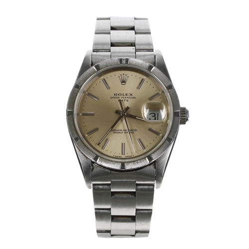 19 - Rolex Oyster Perpetual Date stainless steel gentleman's wristwatch, reference no. 15210, serial no. ... 
