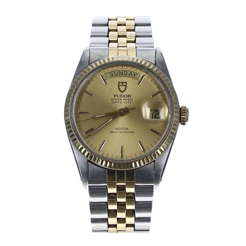 39 - Tudor Oyster Prince Date-Day gold and stainless gentleman's wristwatch, reference no. 94613, serial ... 