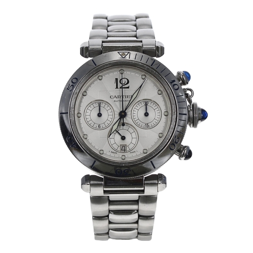 61 - Cartier de Pasha Chronograph automatic stainless steel gentleman's wristwatch, reference no. 2113, s... 