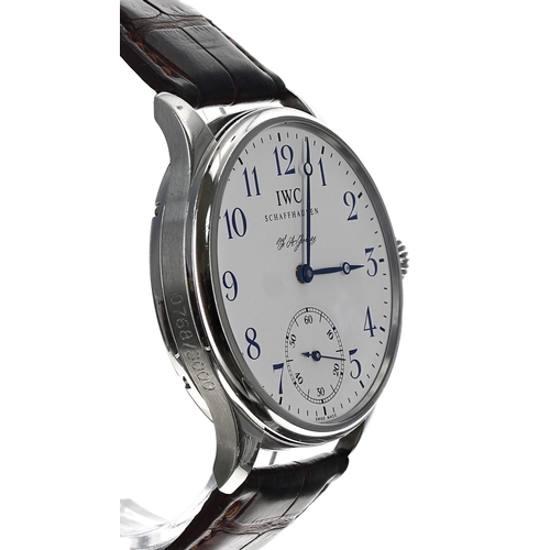 82 - IWC (International Watch Company) Portugieser F.A. Jones limited edition stainless steel gentleman's... 