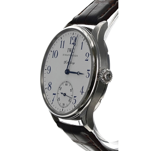 82 - IWC (International Watch Company) Portugieser F.A. Jones limited edition stainless steel gentleman's... 