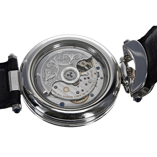 85 - Bovet 1822 Calendar platinum wristwatch, reference no. D850.0, serial no. 0049xx, mother of pearl di... 