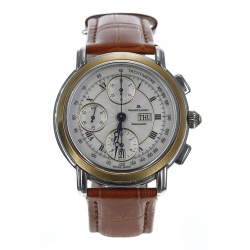 92 - Maurice Lacroix Masterpiece Chronograph automatic stainless steel gentleman's wristwatch, reference ... 