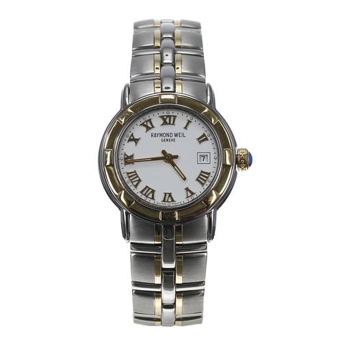 120 - Raymond Weil Parsifal bicolour lady's wristwatch, reference no. 9440, white dial, cabouchon crown, R... 