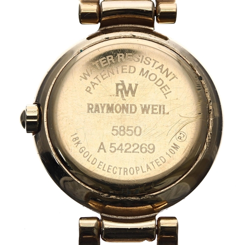 122 - Raymond Weil Allegro gold plated lady's wristwatch, reference no. 5850, quartz, 23mm... 