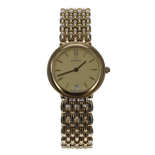 154 - Eterna gold plated and stainless steel lady's wristwatch, reference no. 2607.22/20, circular champag... 