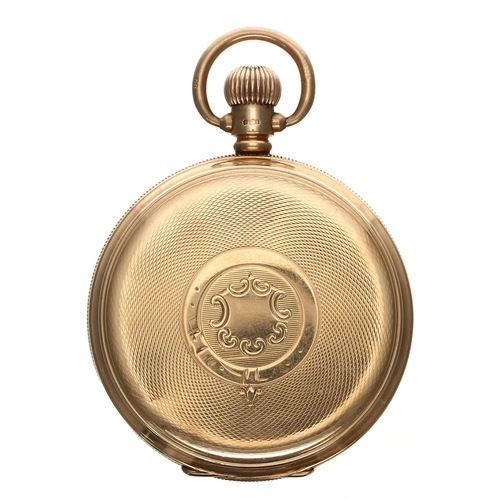 169 - American Waltham Traveler 9ct hunter pocket watch, Birmingham 1916, serial no. 20538499, Roman numer... 