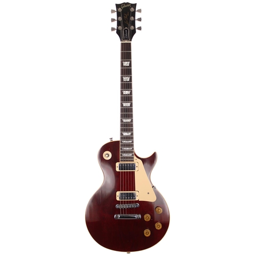 143 - 1981 Gibson Les Paul Deluxe electric guitar, made in USA; Body: wine red finish, light dings to top,... 