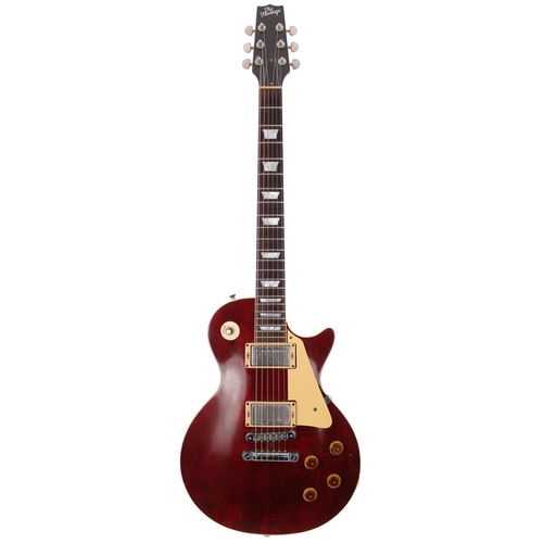 323 - Heritage H-150CM electric guitar, made in USA; Body: wine red finished curly maple top upon mahogany... 