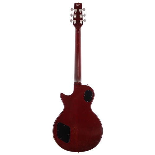 323 - Heritage H-150CM electric guitar, made in USA; Body: wine red finished curly maple top upon mahogany... 