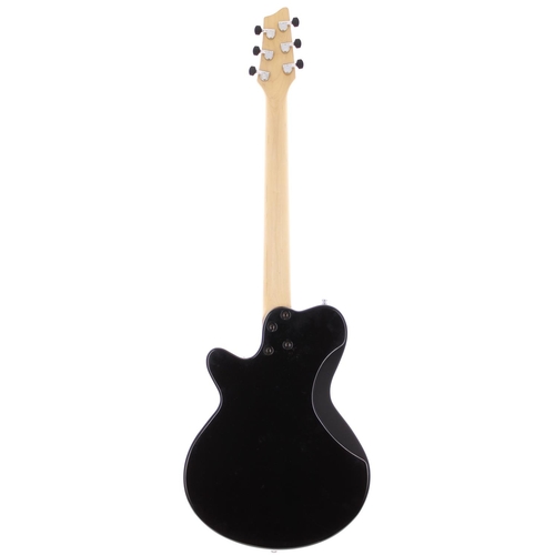 329 - 1990s Godin Radiator electric guitar, made in Canada; Body: black metallic finished body with grey p... 