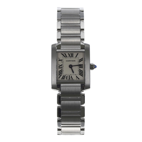 59 - Cartier Tank Francaise stainless steel lady's wristwatch, serial no. 3217, serial no. 34543xxx, circ... 