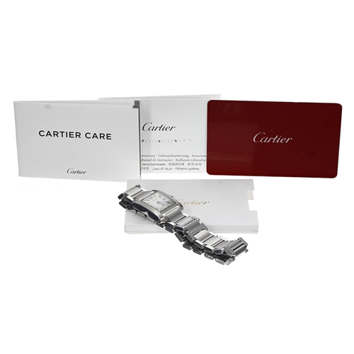 59 - Cartier Tank Francaise stainless steel lady's wristwatch, serial no. 3217, serial no. 34543xxx, circ... 