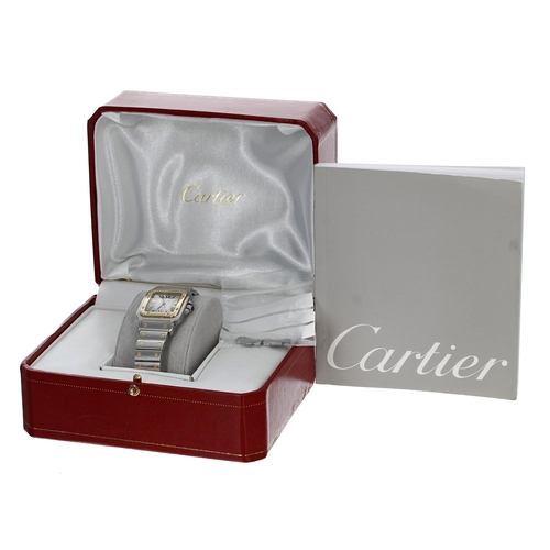 63 - Cartier Santos Galbee automatic mid-size gold and stainless steel wristwatch, reference no. 2319, se... 