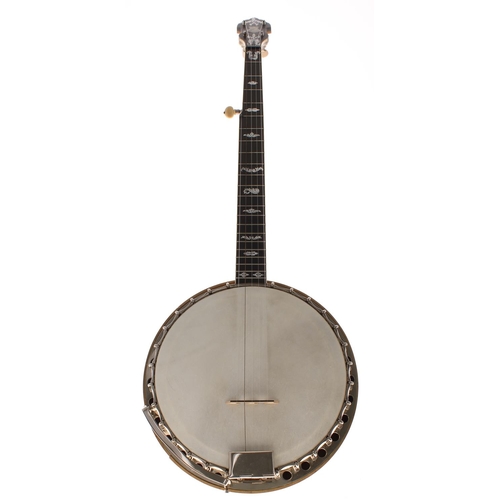 1589 - Good five string Paragon banjo, bearing the maker's plaque and retail plaque of Clifford Essex Co. G... 