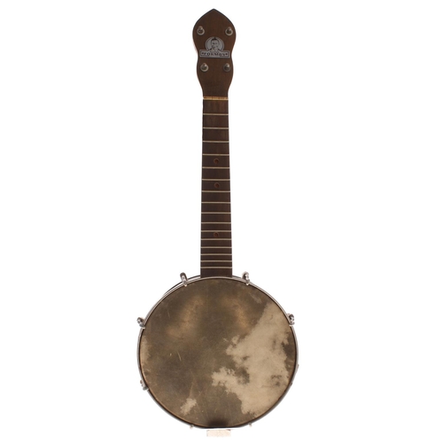 1596 - Keech Banjulele banjo stamped with the Pat no. 219720/23 on the headstock and no. A11790 on the heel... 