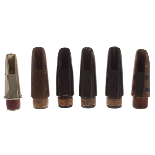 1818 - Claude Lakey Studio clarinet mouthpiece stamped 4*; also another five vintage clarinet mouthpieces i... 