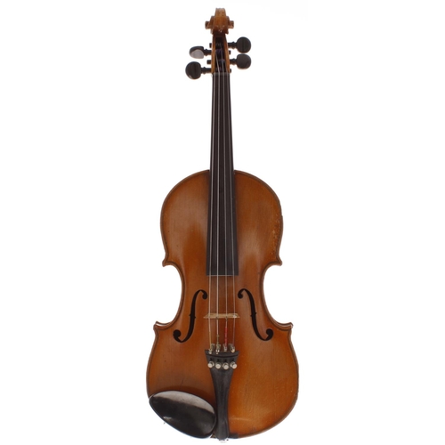 2019 - Early 20th century German three-quarter size violin, 13 1/8