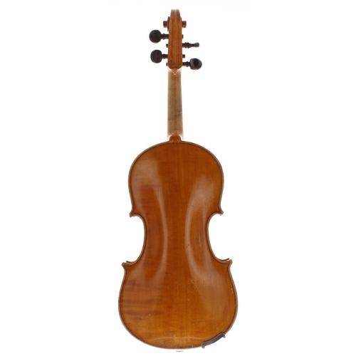 2019 - Early 20th century German three-quarter size violin, 13 1/8