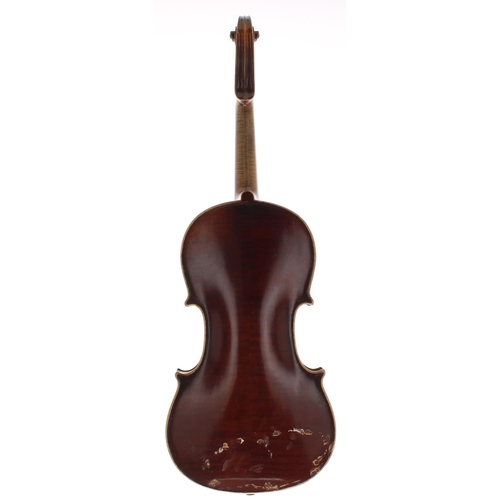 2027 - German Stradivari copy violin circa 1910, 14 3/16