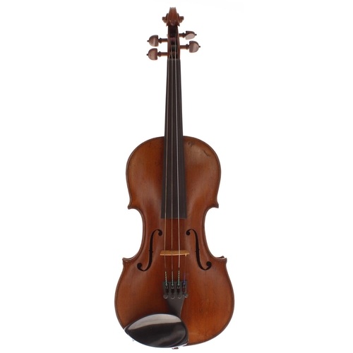 2037 - Early 20th century three-quarter size violin, 13 3/16