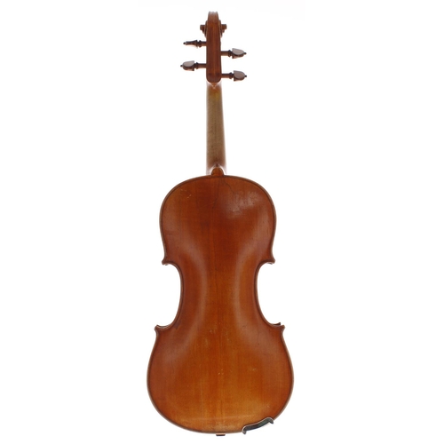 2037 - Early 20th century three-quarter size violin, 13 3/16