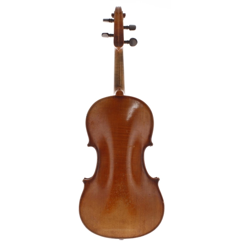 2038 - French three-quarter size Stradivari copy violin, 12 15/16