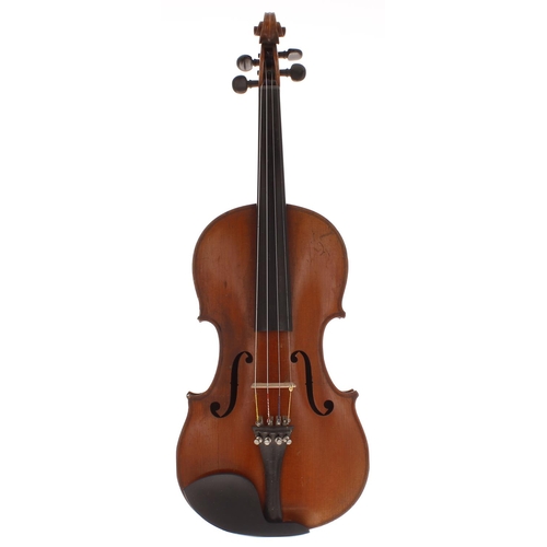 2054 - Early 20th century French Stradivari copy violin, 14 1/16