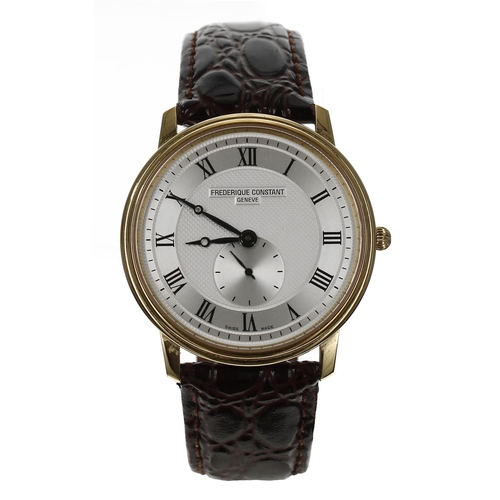 138 - Frederique Constant Slimline gold plated and stainless steel gentleman's wristwatch, reference no. F... 