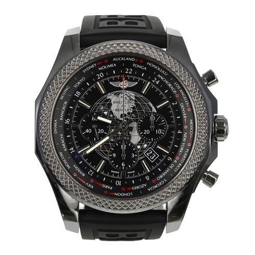 51 - Breitling for Bentley Special Edition BO5 Unitime Chronograph stainless steel gentleman's wristwatch... 