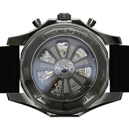 51 - Breitling for Bentley Special Edition BO5 Unitime Chronograph stainless steel gentleman's wristwatch... 