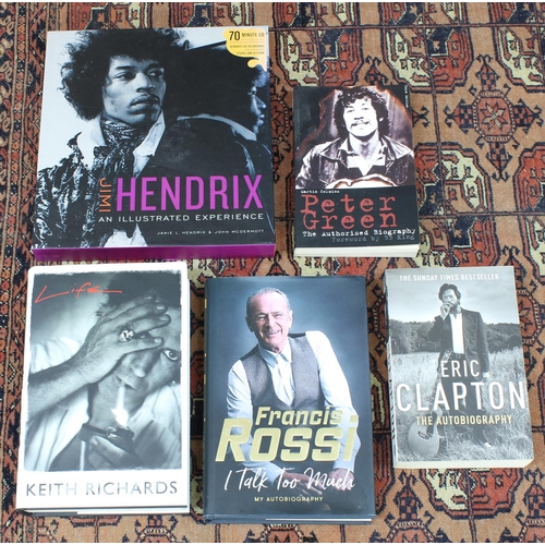 566 - Five biographies to include Jamie L. Hendrix & John McDermott 'Jimi Hendrix, An Illustrated Expe... 