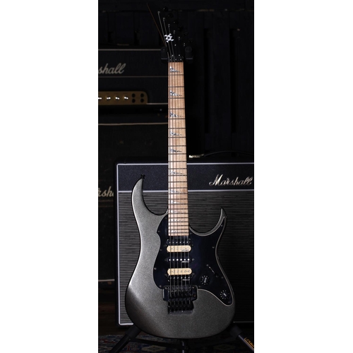 648 - JHS Vintage Metal Axxe HSH electric guitar; Body: dark pewter metallic; Neck: maple; Fretboard: mapl... 