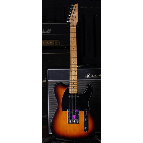 649 - 1990s Washburn T Type electric guitar, made in Korea; Body: sunburst finish, blemishes to the edges,... 