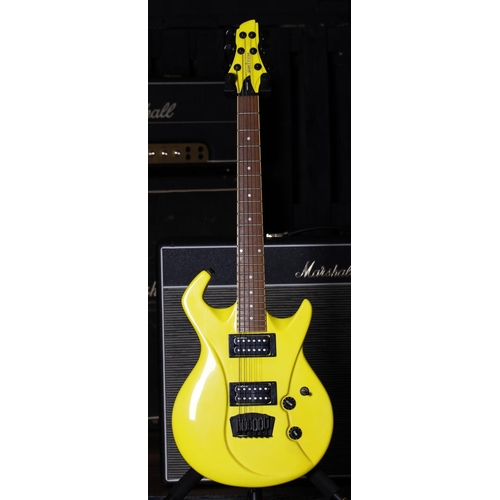 654 - Switch Vibracell Wild II electric guitar; Body: neon yellow finish, a few surface scratches; Neck: g... 