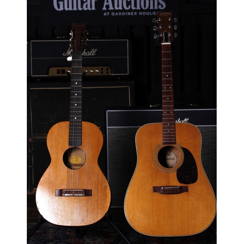 658 - Yasuma Jumbo 155 acoustic guitar, made in Japan, with TGI gig bag (missing bridge pins); together wi... 