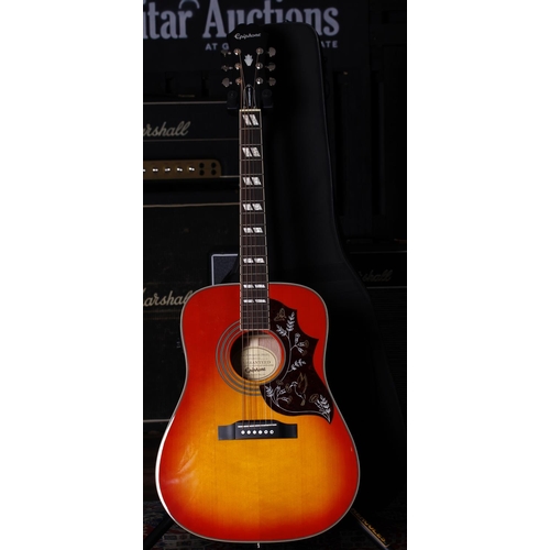 661 - 2016 Epiphone Hummingbird Pro electric acoustic guitar made in Indonesia; Back and sides: laminated ... 