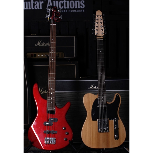 697 - Custom Build twelve string Tele type electric guitar; together with a four string bass guitar (2)... 