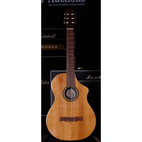 703 - 2007 Line 6 Variax Acoustic 300 electric guitar, made in China; Body: natural top on brown back, lig... 