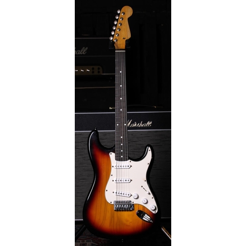 726 - S Type Partscaster electric guitar comprising Japanese sunburst finished body, rosewood board neck, ... 