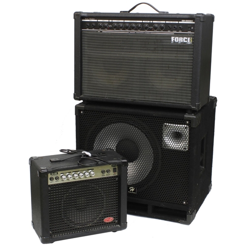 838 - Harley Benton BB15T bass guitar amplifier speaker cabinet; together with a Hohner Force Series CD-60... 