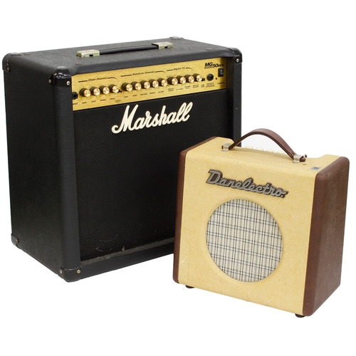 890 - Danelectro Nifty Fifty guitar amplifier; together with a Marshall MG Series 50DFX guitar amplifier (... 