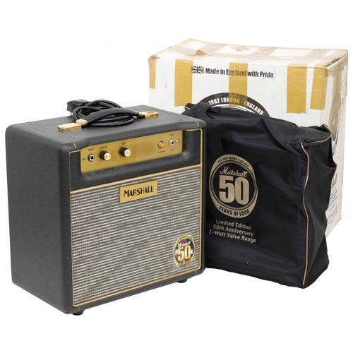 924 - 2012 Marshall 50th Anniversary Limited Edition JTM1C guitar amplifier, boxed with cover, certificate... 