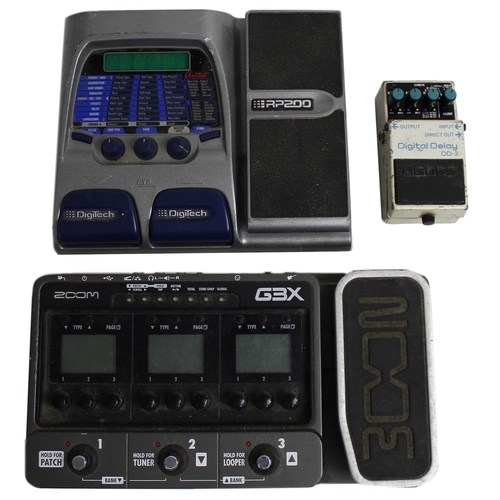 1013 - Zoom G3X multi-effects guitar pedal; together with Boss DD-3 Digital Delay guitar pedal (in need of ... 