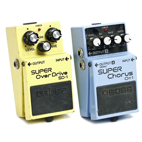 1032 - Boss SD-1 Super Overdrive guitar pedal; together with a Boss CH-1 Super Chorus guitar pedal (2)*Plea... 