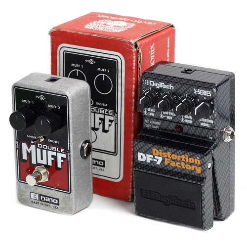 1047 - Electro Harmonix Nano Double Muff guitar pedal, boxed; together with a DigiTech DF-7 Distortion Fact... 